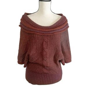 Rafaella 3/4 Sleeve Cowl Neck Pullover Knit Acrylic Sweater Size Medium